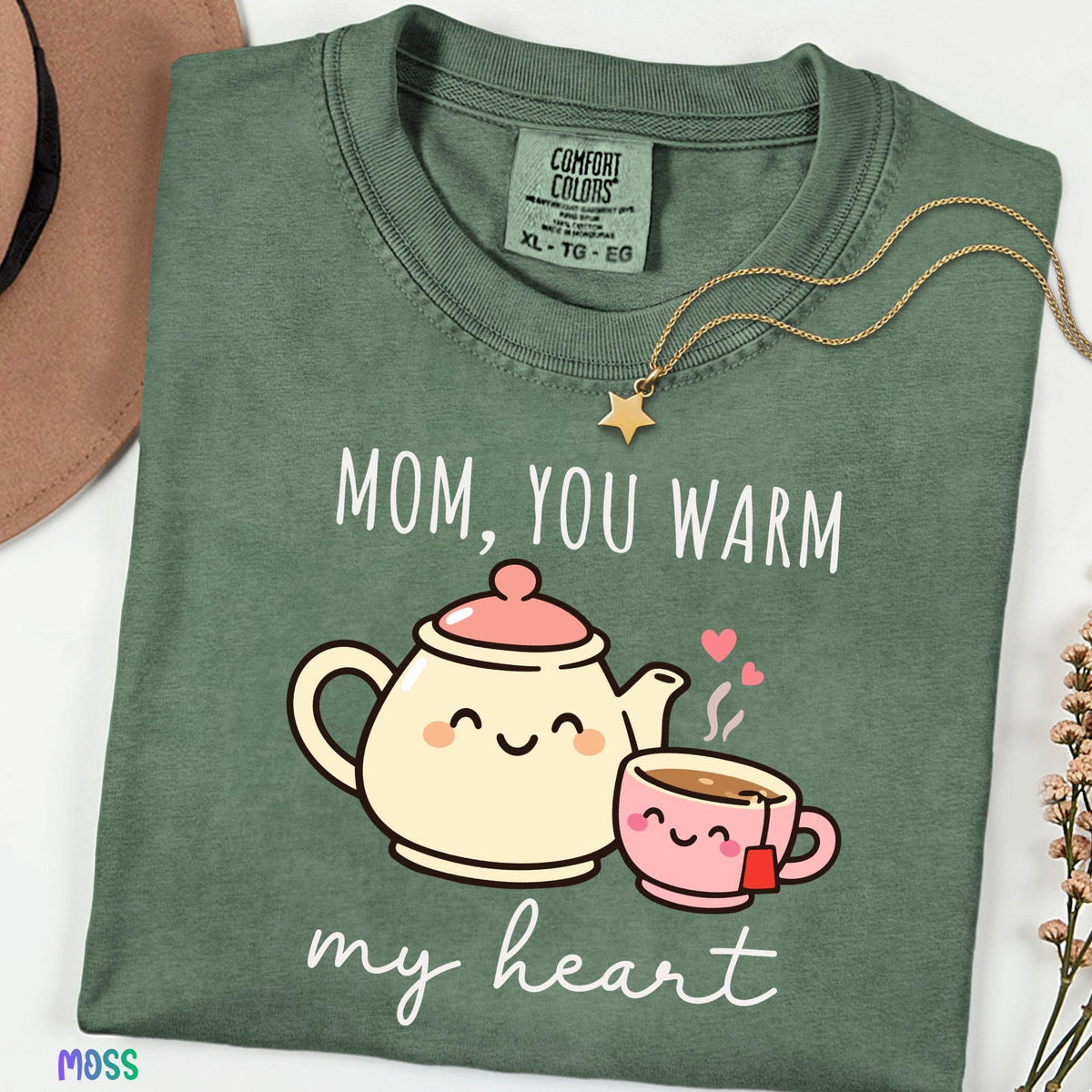 Comfort Colors® Mom You Warm My Heart Shirt, Cute Mom Love Tee, Mother's Day Gift for Mom, Sweet Mom Appreciation Shirt