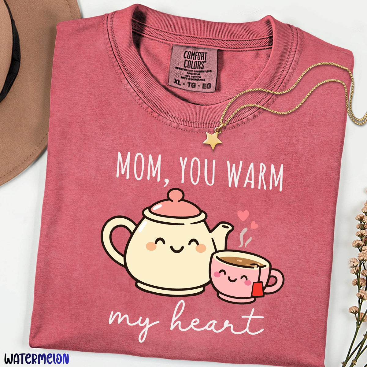 Comfort Colors® Mom You Warm My Heart Shirt, Cute Mom Love Tee, Mother's Day Gift for Mom, Sweet Mom Appreciation Shirt