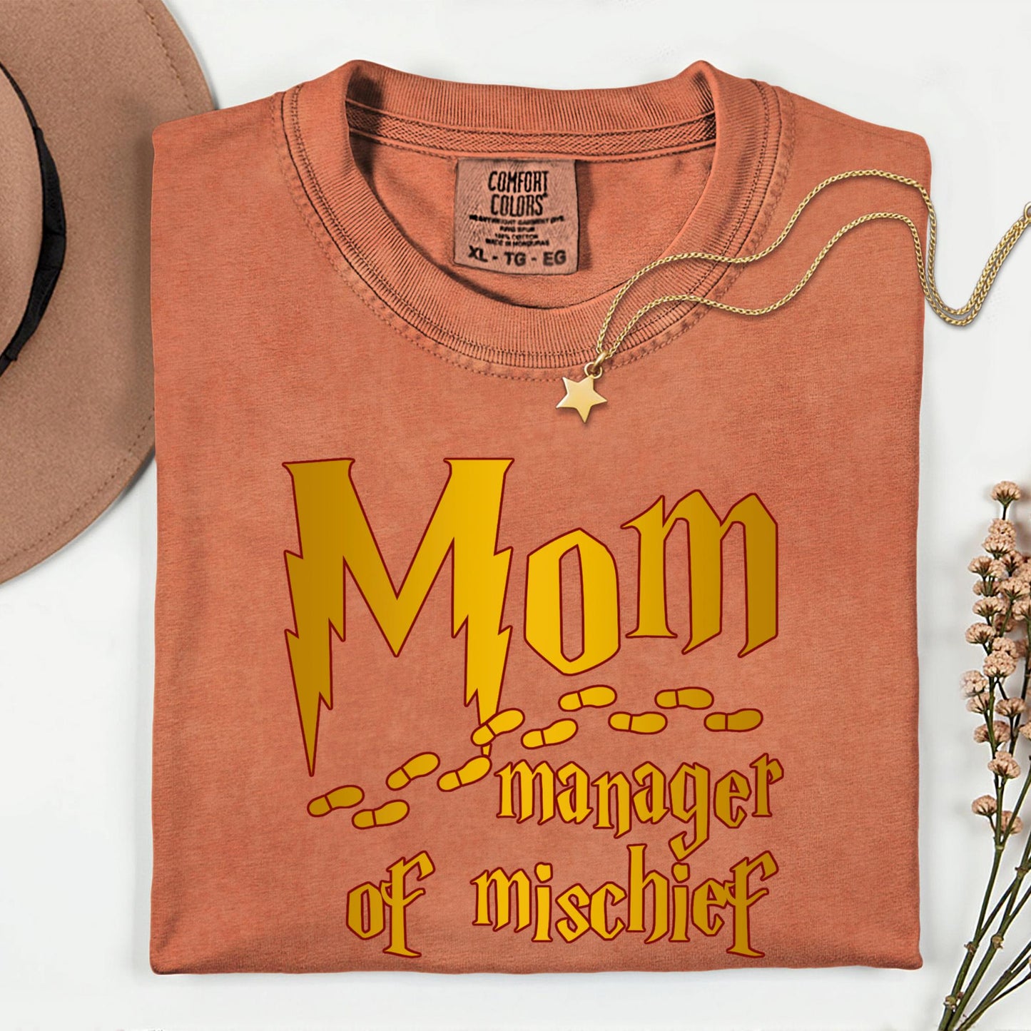 Manager of Mischief Comfort Colors® Funny Mom Shirt, Wizard Mom Tee Mothers Day Gift