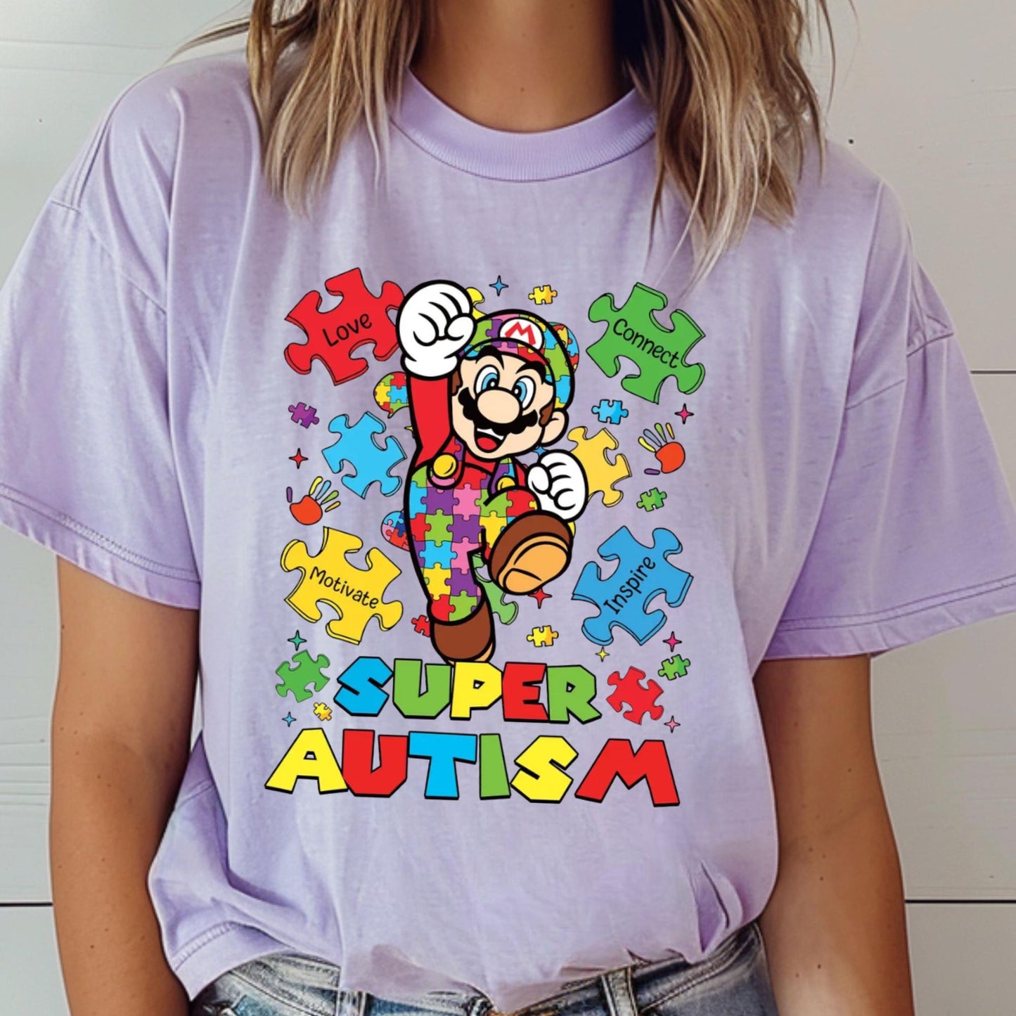 Comfort Colors® Disney Mario Shirt, Autism Awareness Month Shirt, Autism Tee