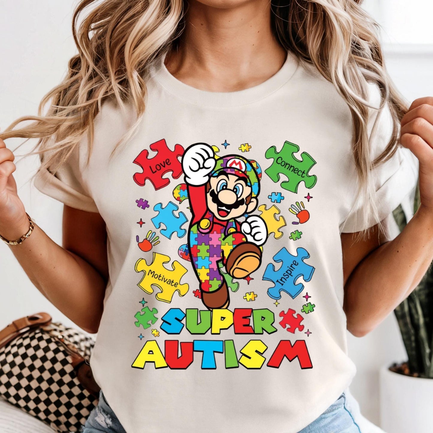 Comfort Colors® Disney Mario Shirt, Autism Awareness Month Shirt, Autism Tee