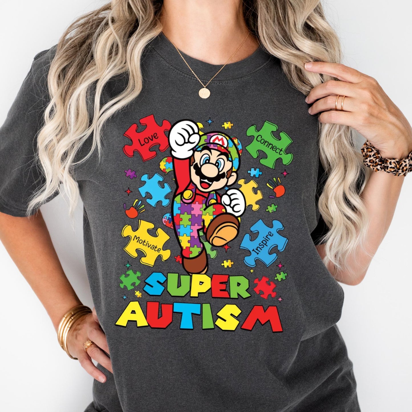 Comfort Colors® Disney Mario Shirt, Autism Awareness Month Shirt, Autism Tee