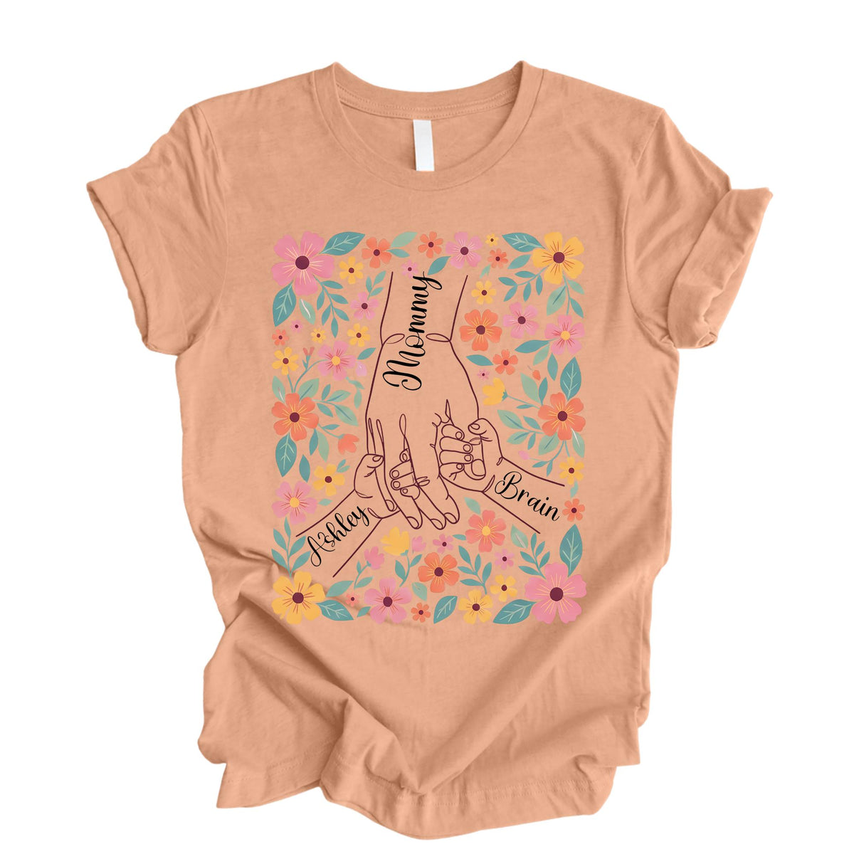 Personalized Boho Mama First Mother’s Day Kids Name T-Shirt