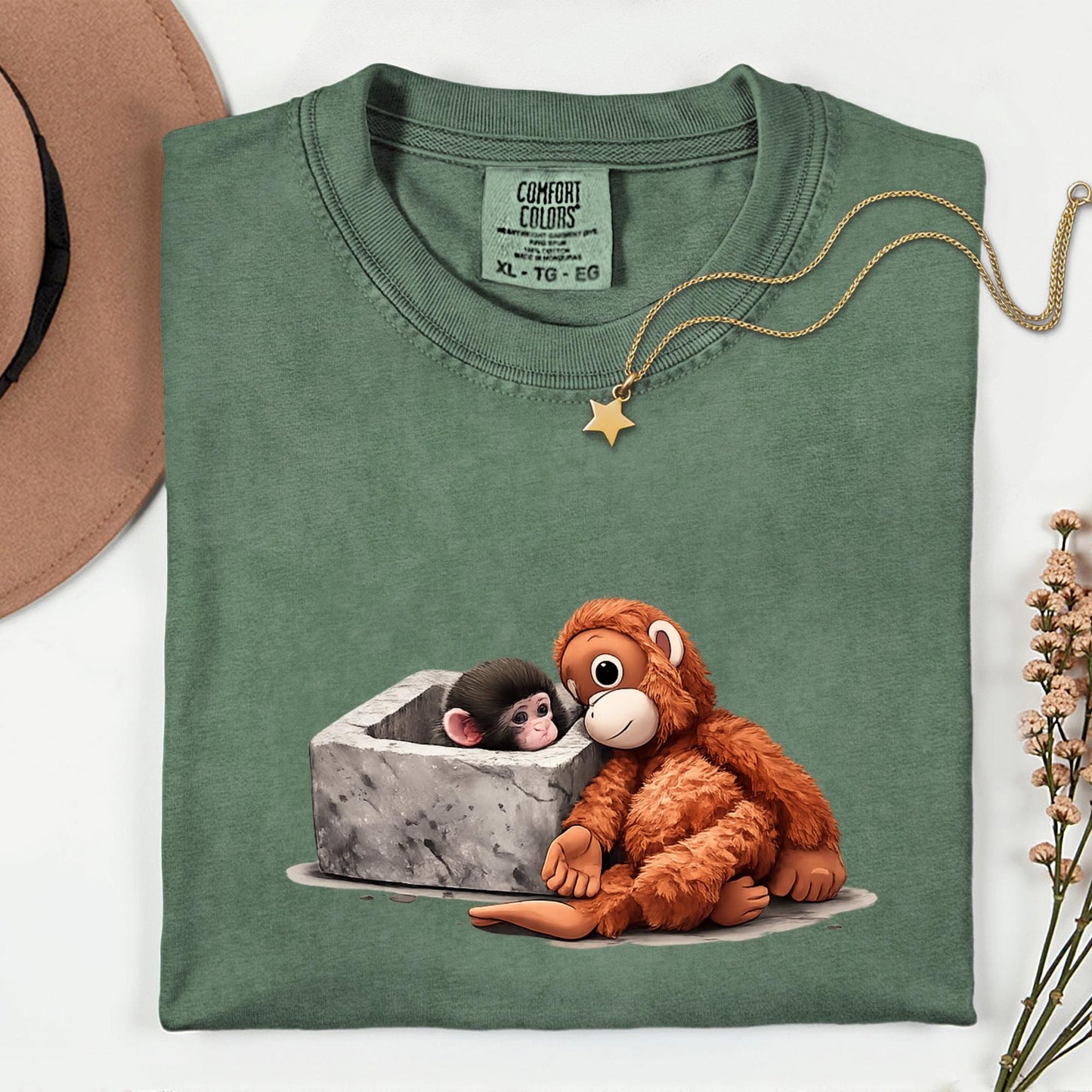 Comfort Colors® Viral Punch Monkey Shirt Lonely Hiding Plush Toy Tee