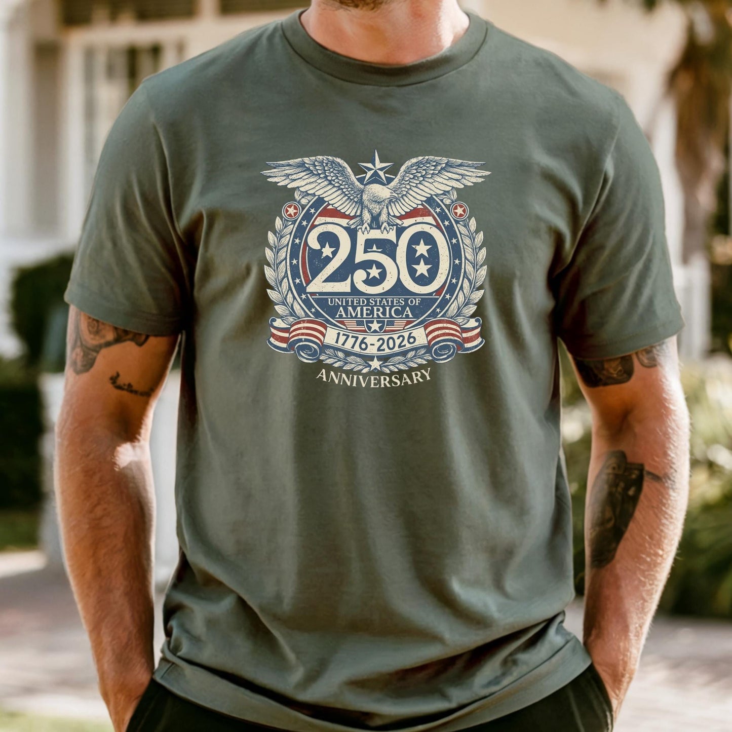 Comfort Colors® USA 250th Anniversary Shirt, Vintage Patriotic Independence Day Shirts, Retro America 1776-2026 T-Shirt, 4th of July Gift