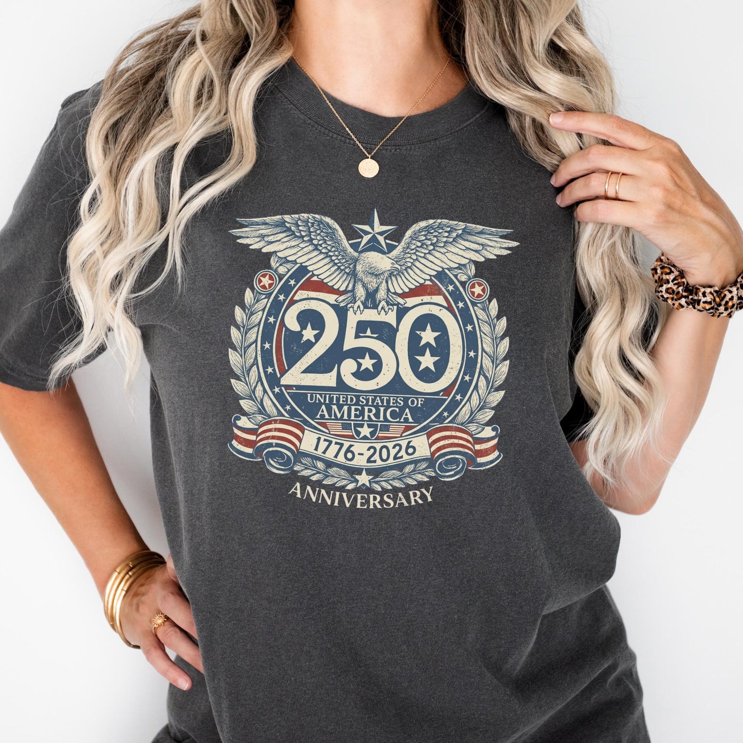 Comfort Colors® USA 250th Anniversary Shirt, Vintage Patriotic Independence Day Shirts, Retro America 1776-2026 T-Shirt, 4th of July Gift