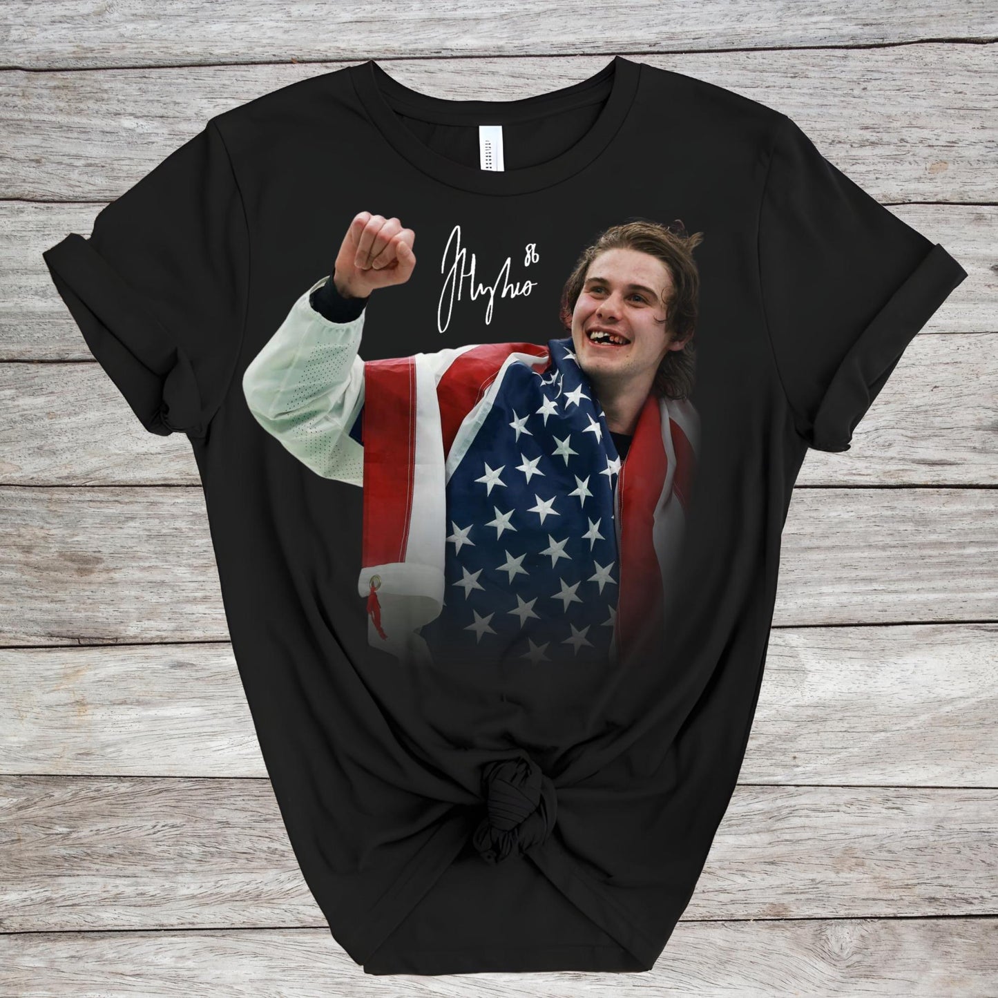 USA Hockey Shirt Jack Hughes Fan Shirts Patriotic Tee American Hockey Pride Gift