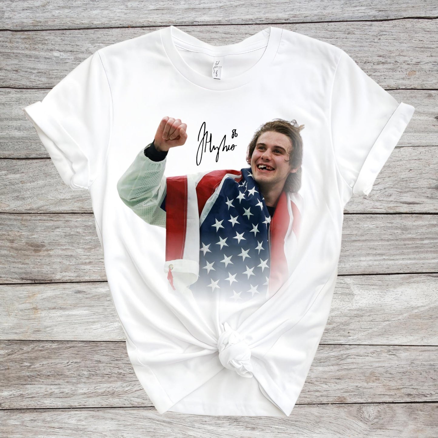 USA Hockey Shirt Jack Hughes Fan Shirts Patriotic Tee American Hockey Pride Gift