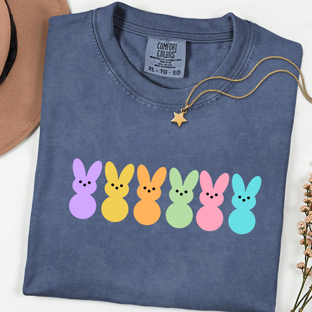 Comfort Colors® Easter Bunny Peeps Shirt, Cute Happy Easter Shirt for Women, Funny Bunny Graphic Tee, Mama Easter Shirt, Easter Teacher Gift