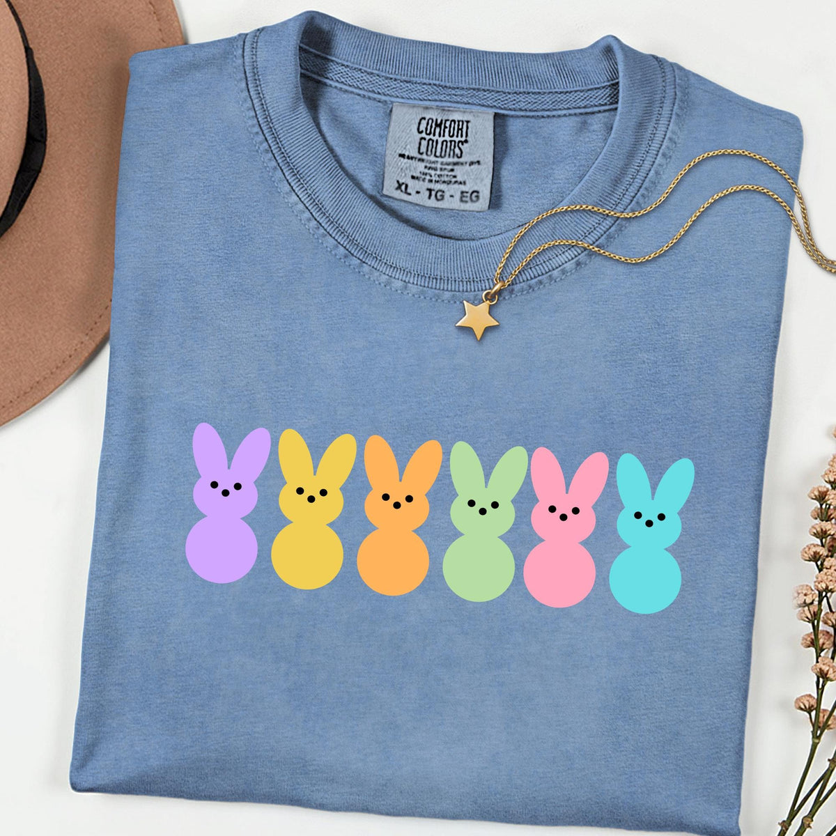 Comfort Colors® Easter Bunny Peeps Shirt, Cute Happy Easter Shirt for Women, Funny Bunny Graphic Tee, Mama Easter Shirt, Easter Teacher Gift
