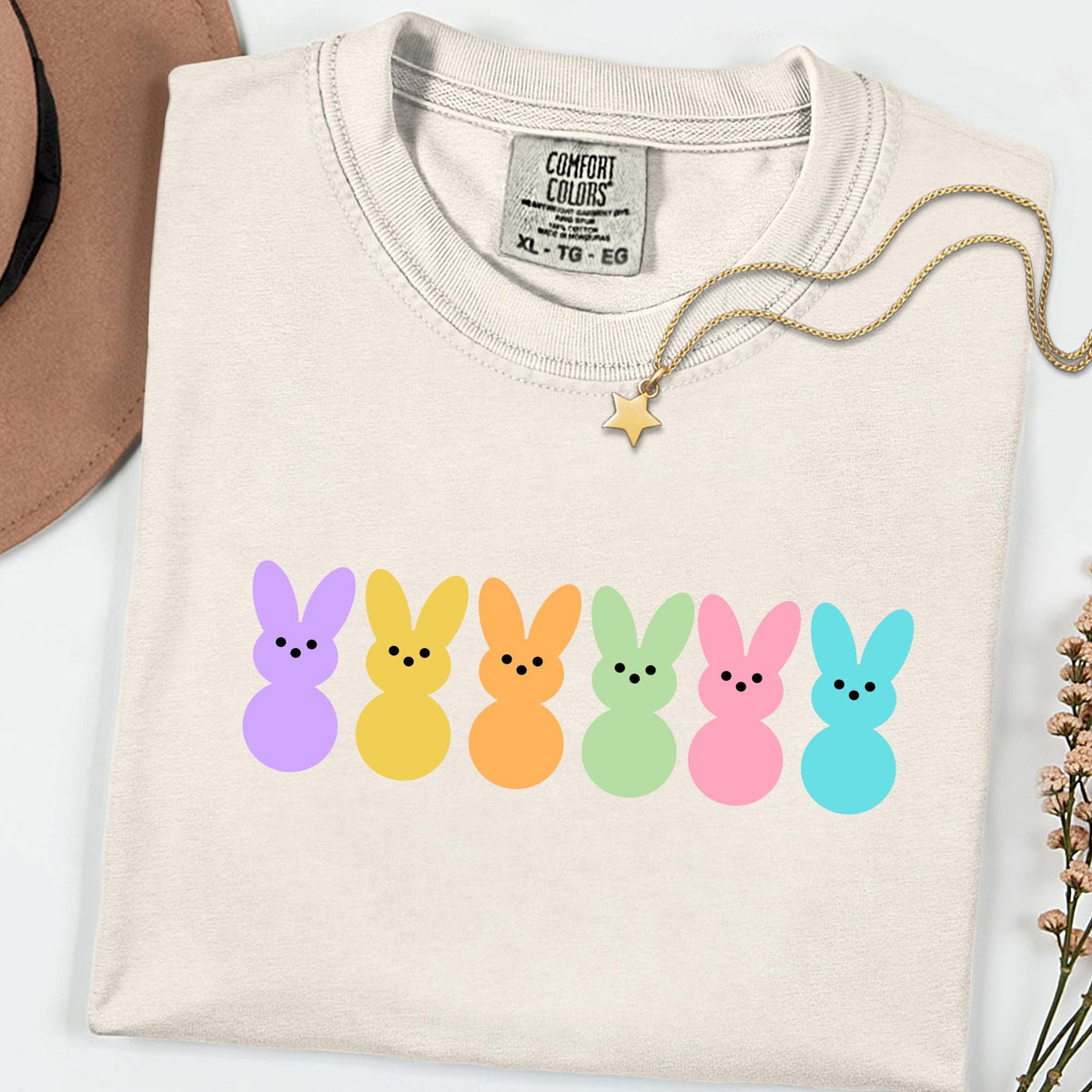 Comfort Colors® Easter Bunny Peeps Shirt, Cute Happy Easter Shirt for Women, Funny Bunny Graphic Tee, Mama Easter Shirt, Easter Teacher Gift