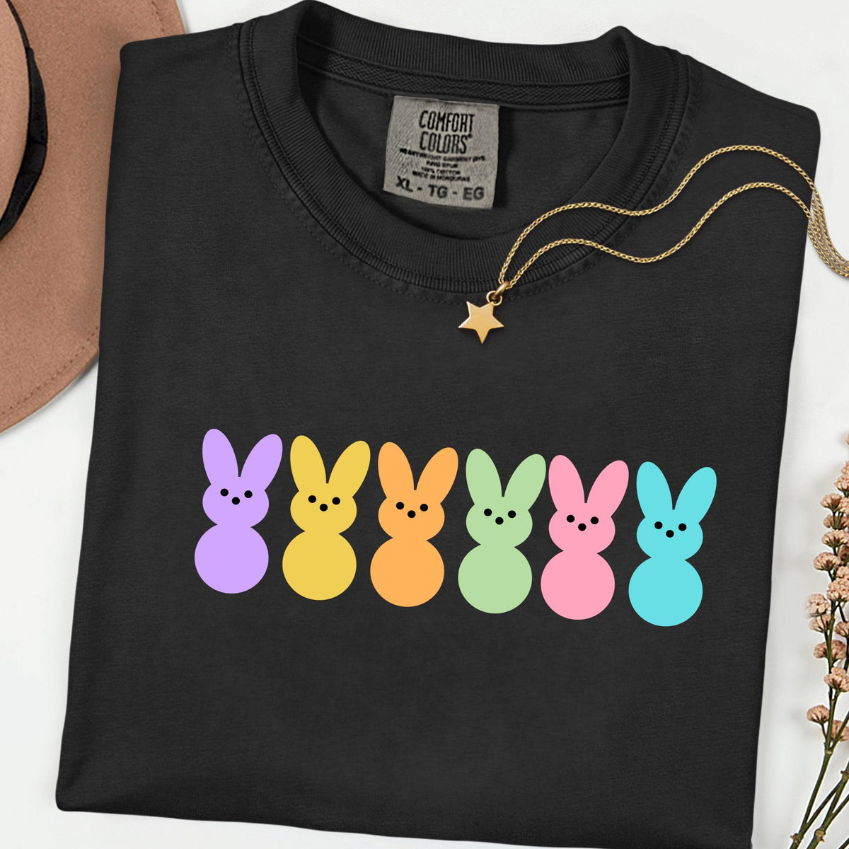 Comfort Colors® Easter Bunny Peeps Shirt, Cute Happy Easter Shirt for Women, Funny Bunny Graphic Tee, Mama Easter Shirt, Easter Teacher Gift