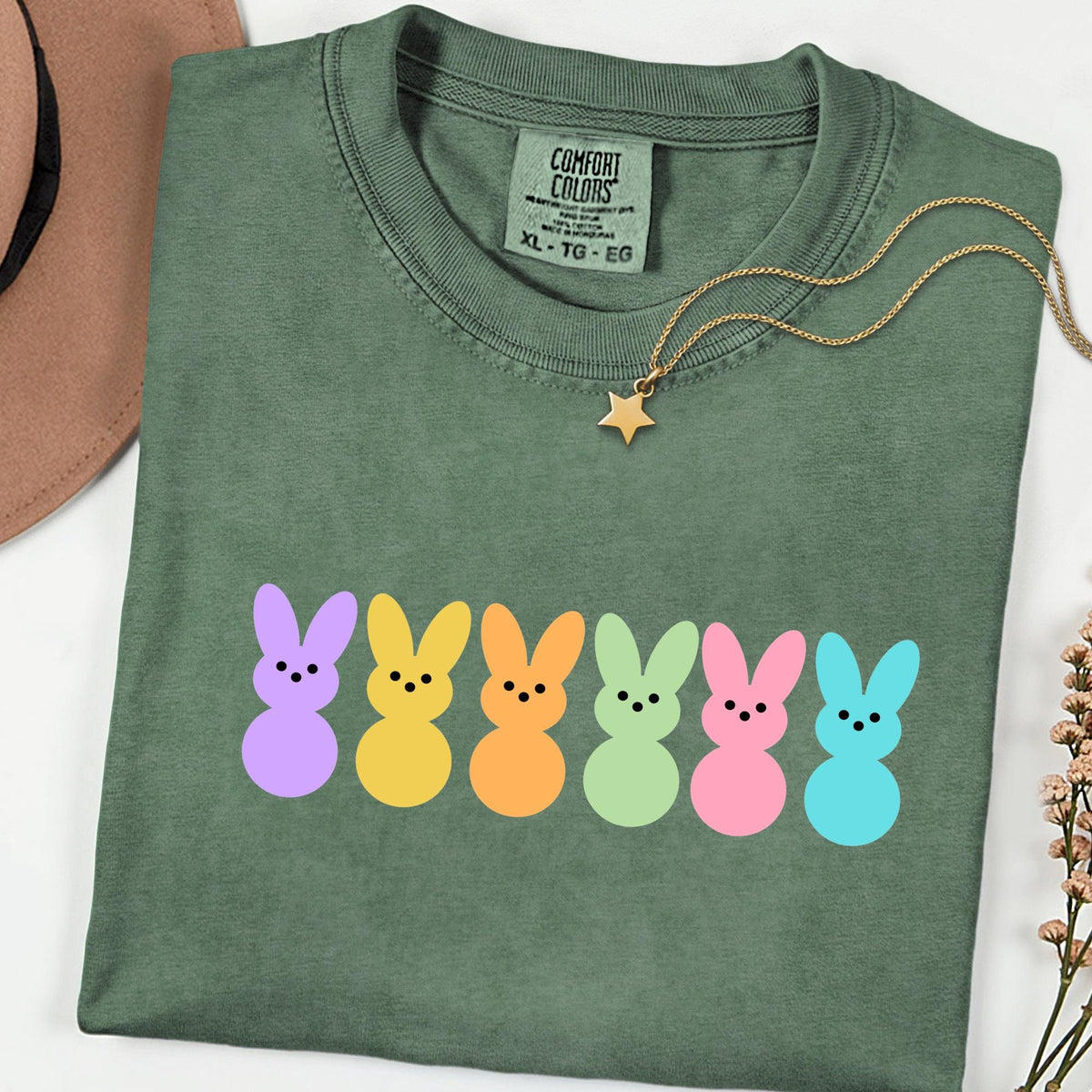 Comfort Colors® Easter Bunny Peeps Shirt, Cute Happy Easter Shirt for Women, Funny Bunny Graphic Tee, Mama Easter Shirt, Easter Teacher Gift
