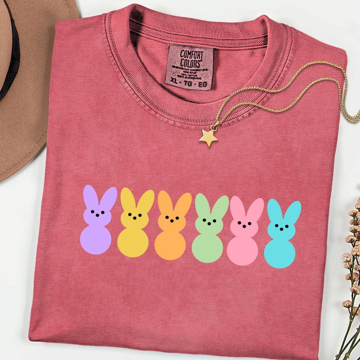 Comfort Colors® Easter Bunny Peeps Shirt, Cute Happy Easter Shirt for Women, Funny Bunny Graphic Tee, Mama Easter Shirt, Easter Teacher Gift