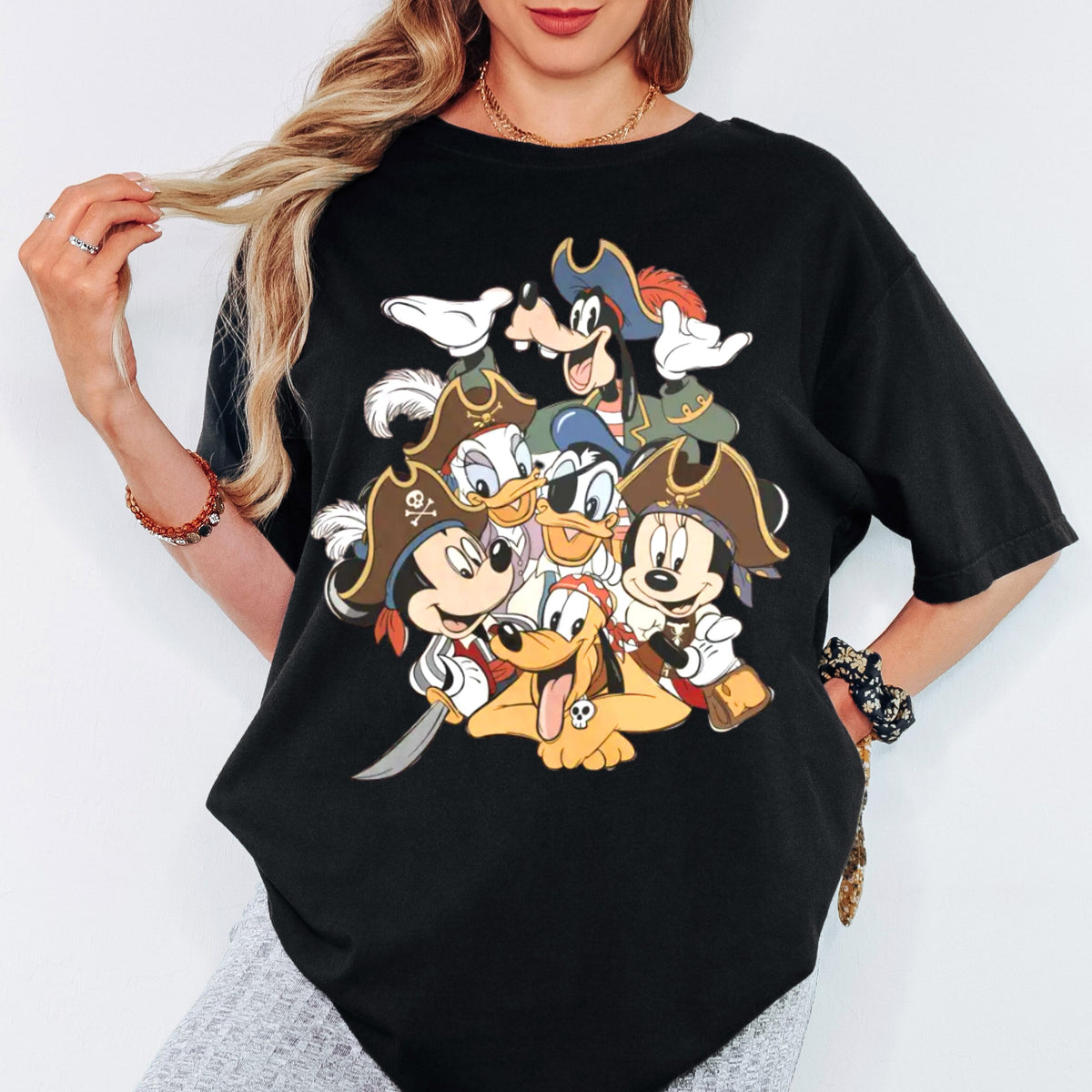 Custom Disney Pirate Crew Shirt for Family Vacation, Personalized Mickey and Friends Pirate Shirt, Disney Cruise, Pirate Night Outfit