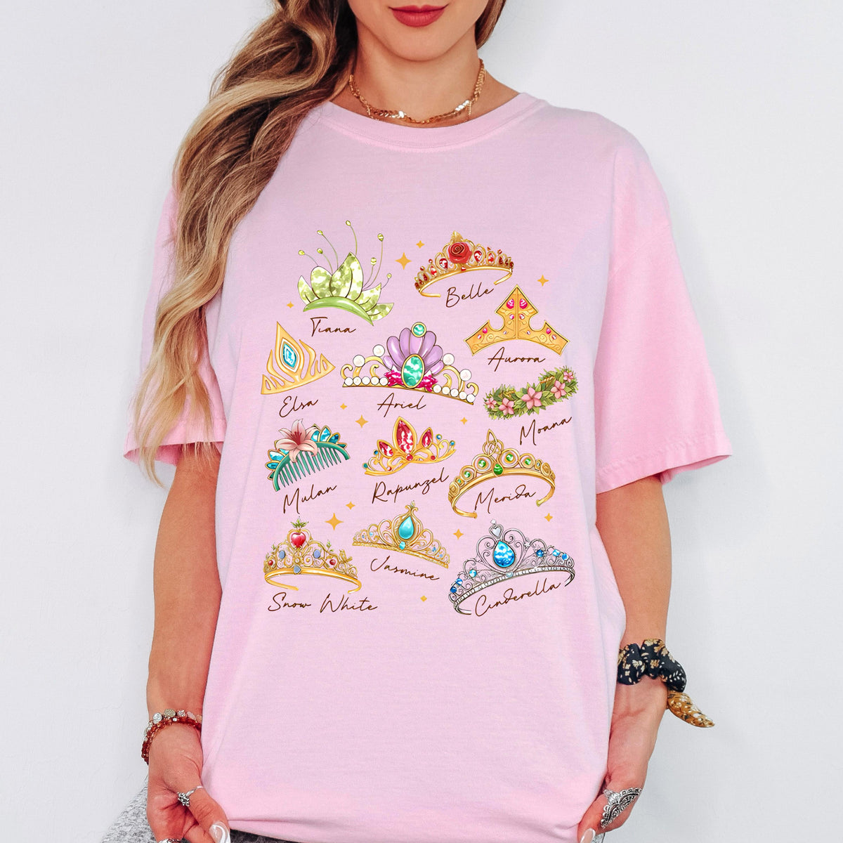 Comfort Color Disney Princess Tiara Shirt, Magical Kingdom Crown Tee, Family Vacation Tees, Minimalist Princess Era, Personalized Birthday