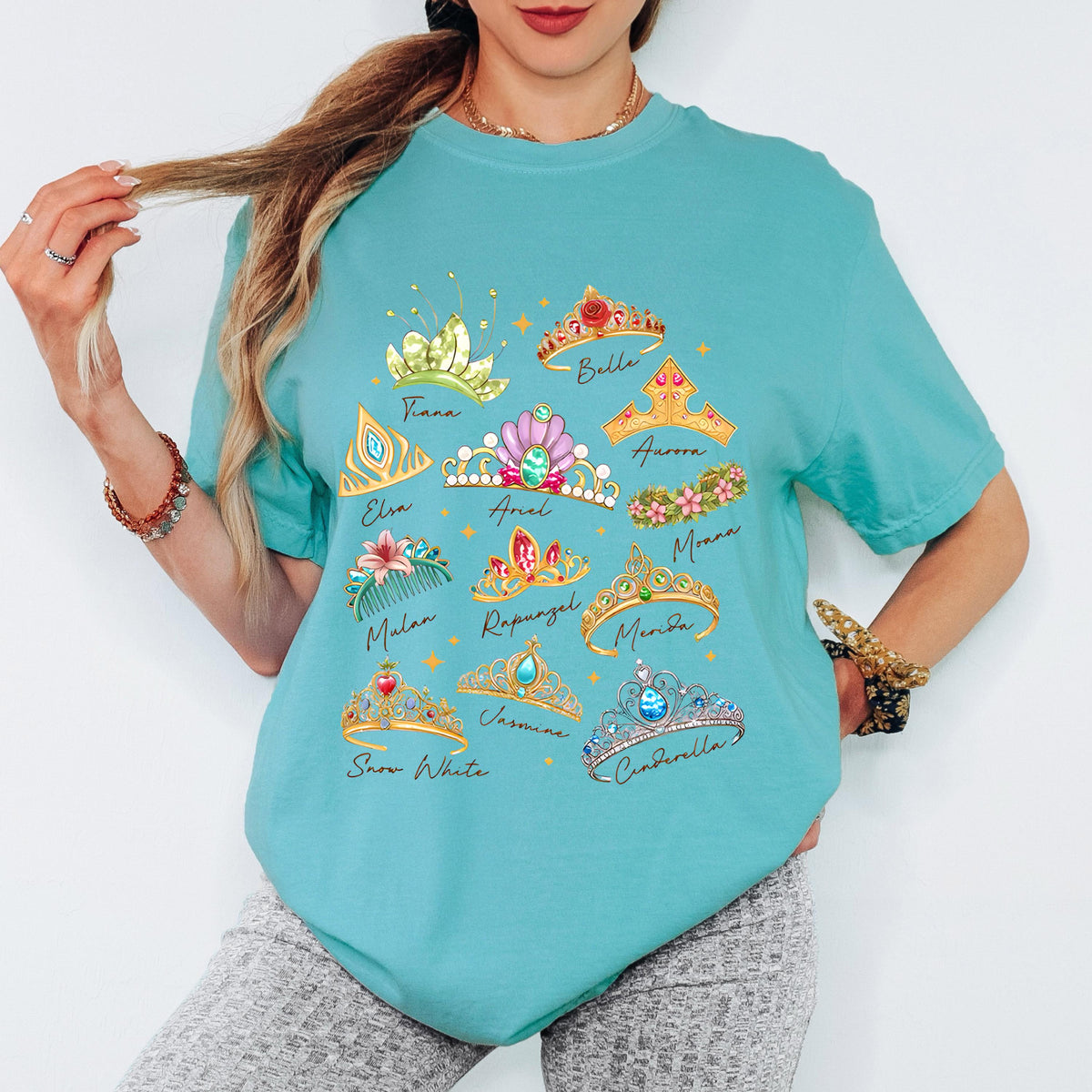 Comfort Color Disney Princess Tiara Shirt, Magical Kingdom Crown Tee, Family Vacation Tees, Minimalist Princess Era, Personalized Birthday