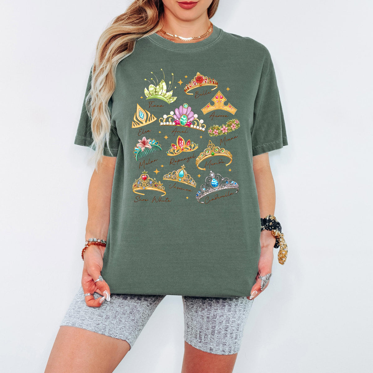Comfort Color Disney Princess Tiara Shirt, Magical Kingdom Crown Tee, Family Vacation Tees, Minimalist Princess Era, Personalized Birthday