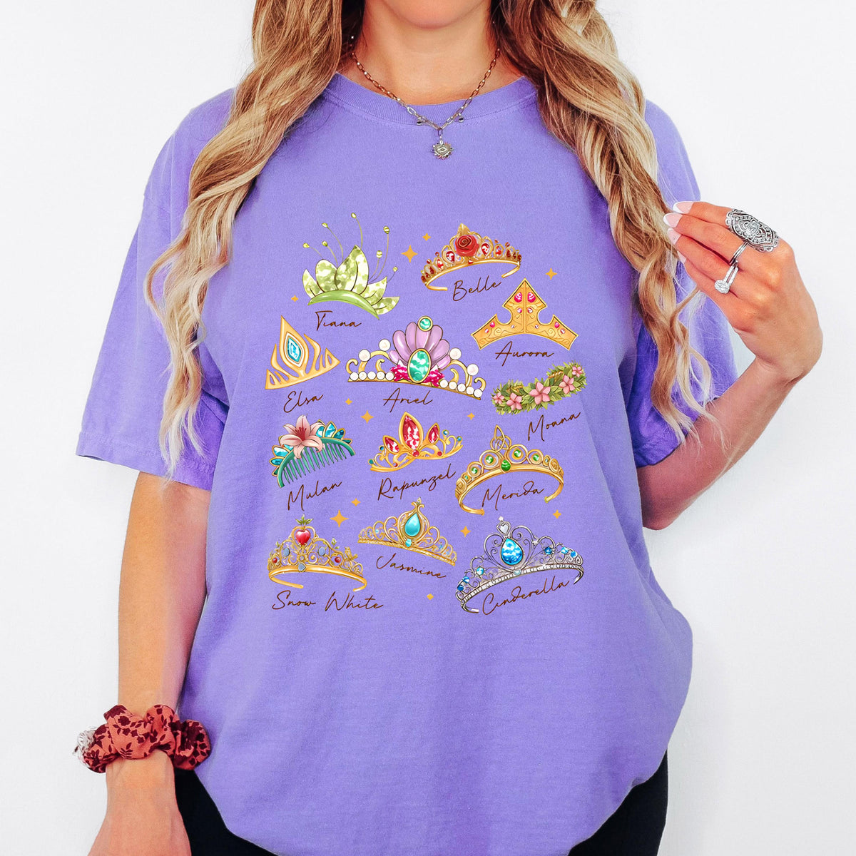 Comfort Color Disney Princess Tiara Shirt, Magical Kingdom Crown Tee, Family Vacation Tees, Minimalist Princess Era, Personalized Birthday