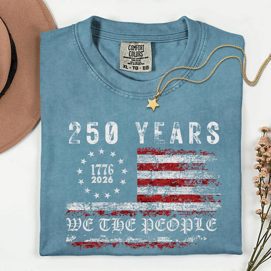 Retro USA 250 Shirt, 250 Years of Freedom Tee, Patriotic America Anniversary Shirt, American Flag Independence Day Shirt, 4th of July Gift