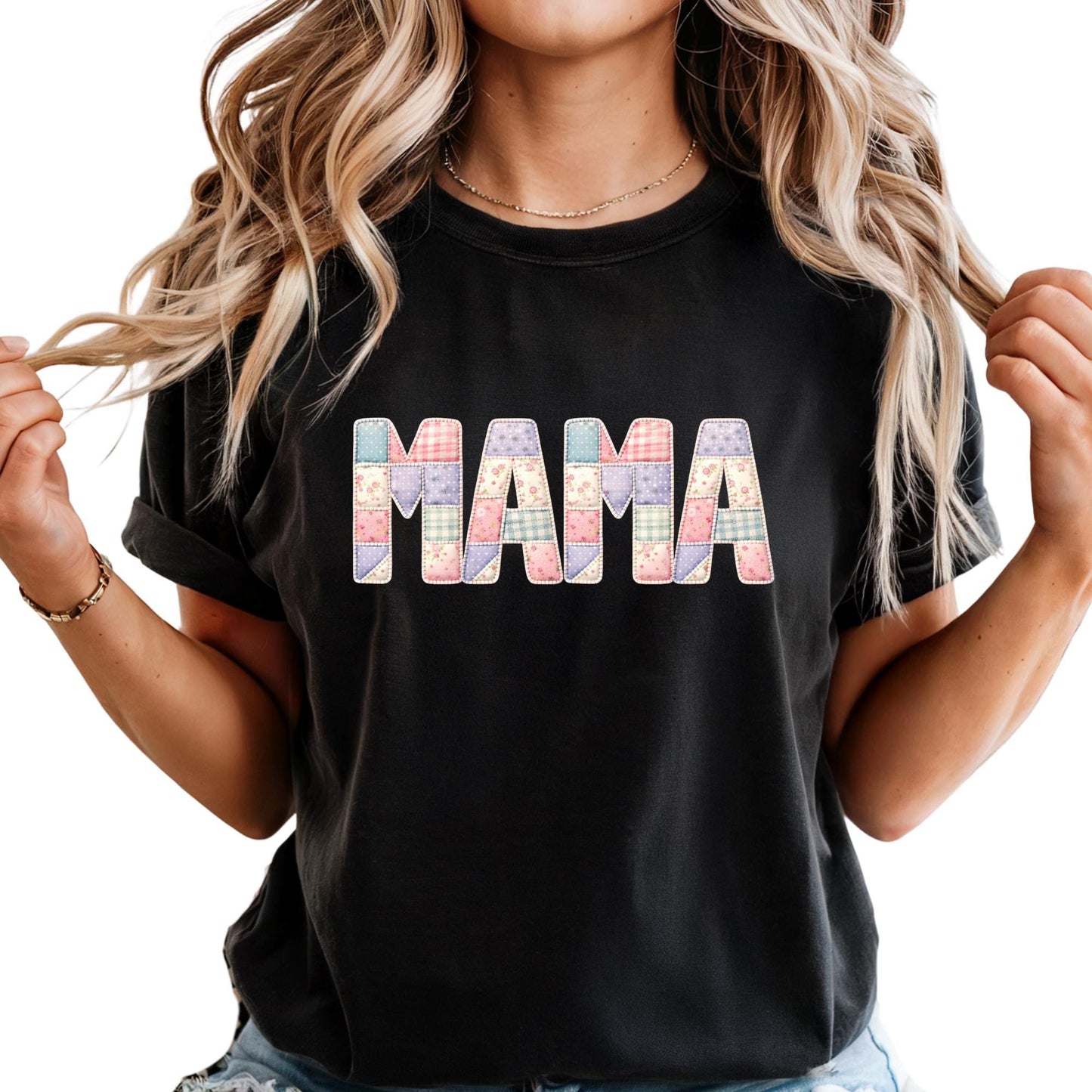 Custom Comfort Colors® Patchwork Look Mama Gigi Shirt Mothers Day Gift