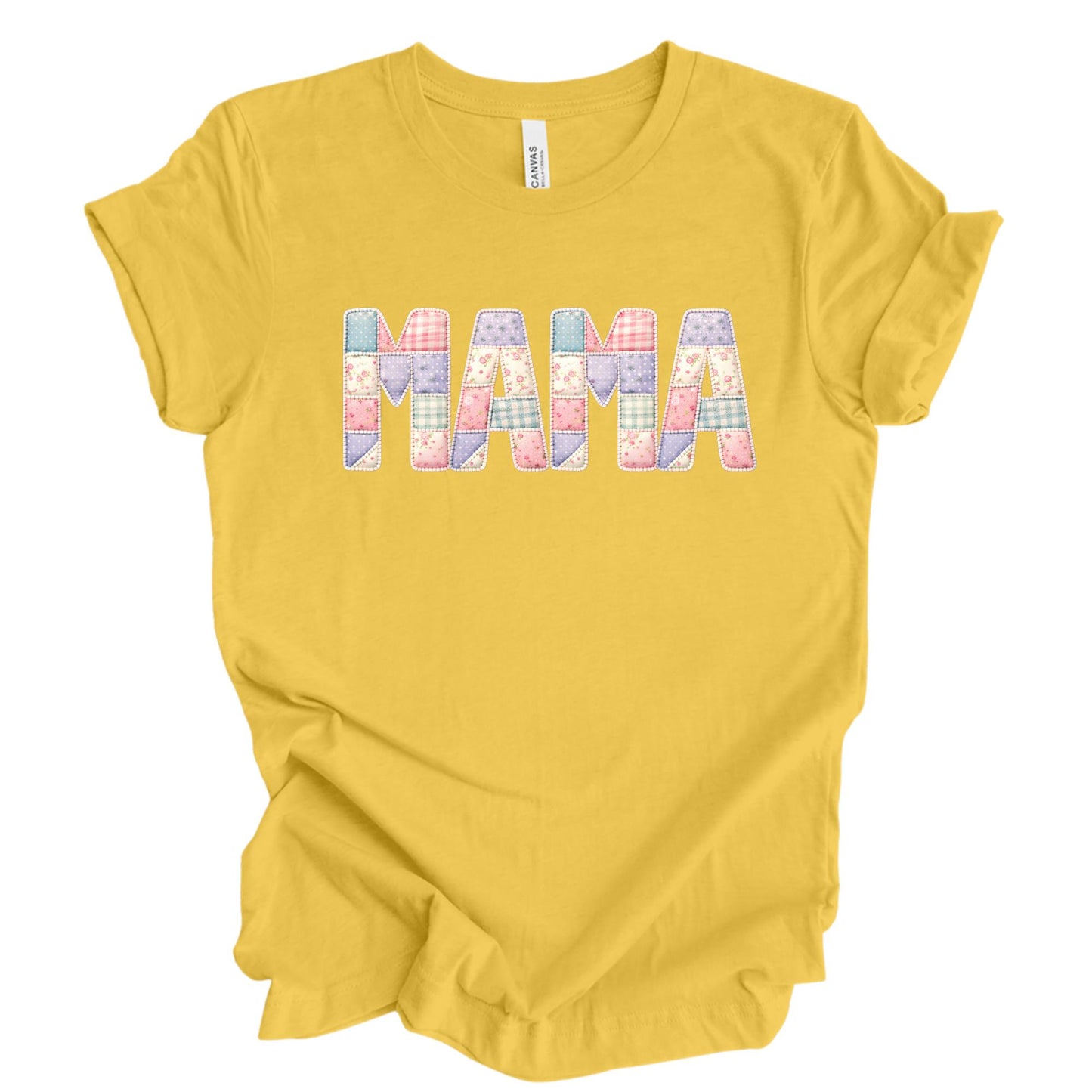 Custom Faux Patchwork Mama Mimi Matching Shirt Mothers Day Gift