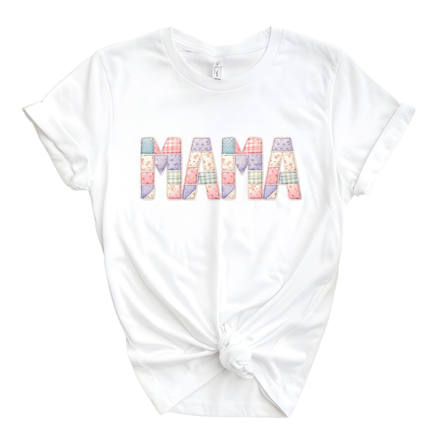 Custom Faux Patchwork Mama Mimi Matching Shirt Mothers Day Gift