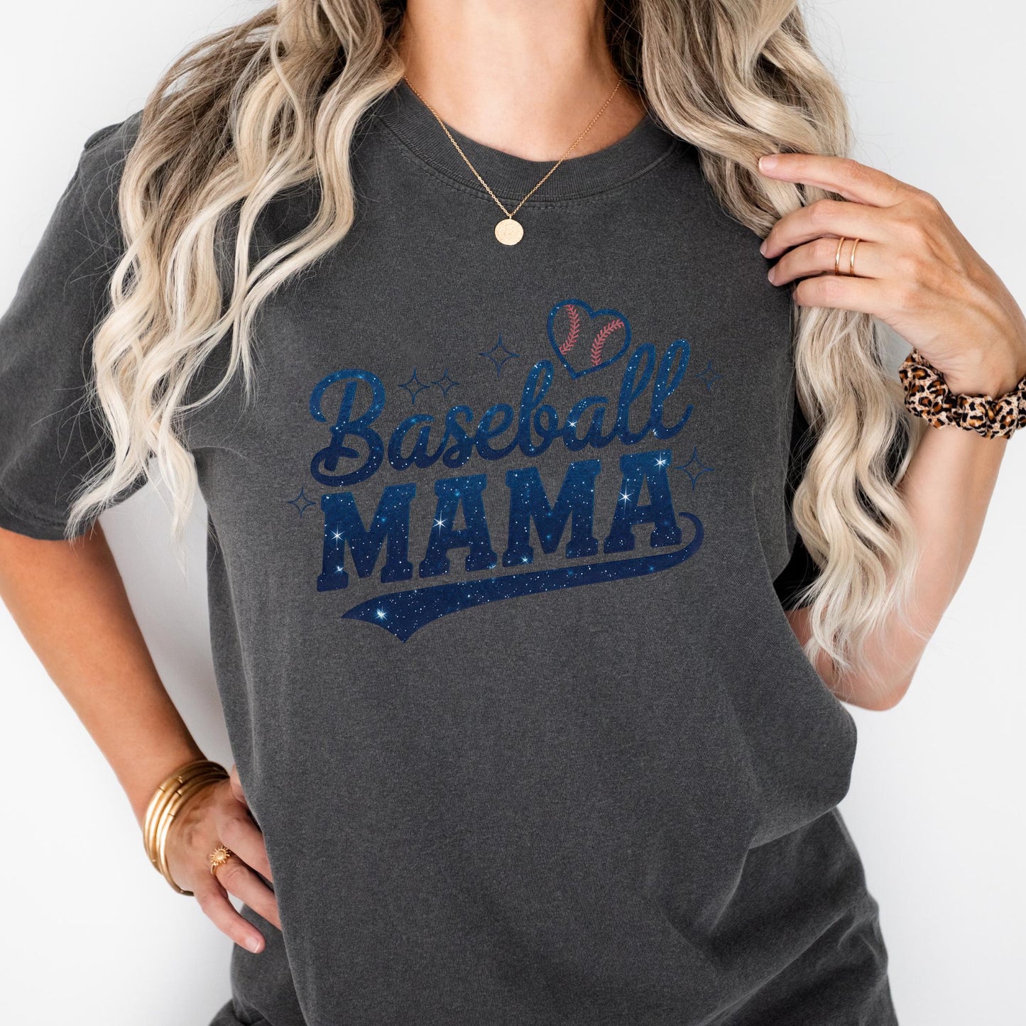 Baseball Mama Shirt, Glitter Look Mom Shirt, Baseball Tee Shirt