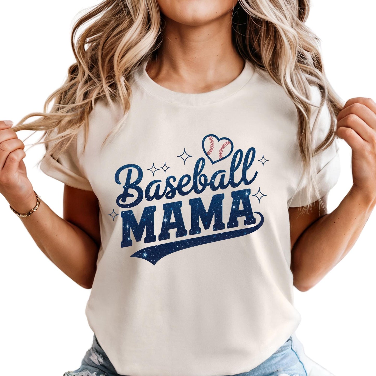 Baseball Mama Shirt, Glitter Look Mom Shirt, Baseball Tee Shirt
