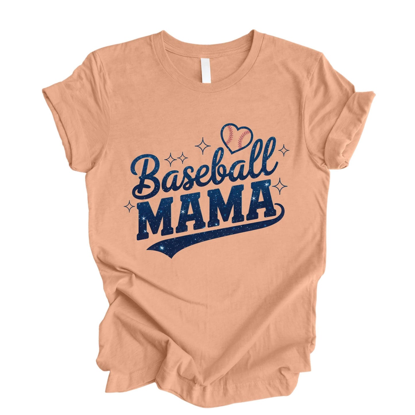 Baseball Mama Shirt, Glitter Look Mom Shirt, Baseball Tee Shirt