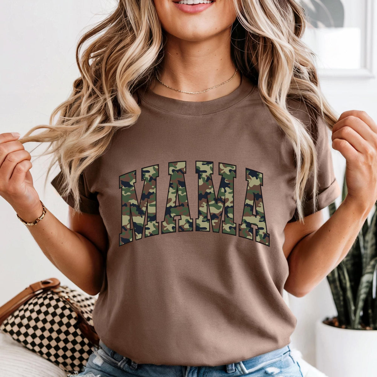 Camo Mama Varsity Mother’s Day Comfort Colors® T-Shirt