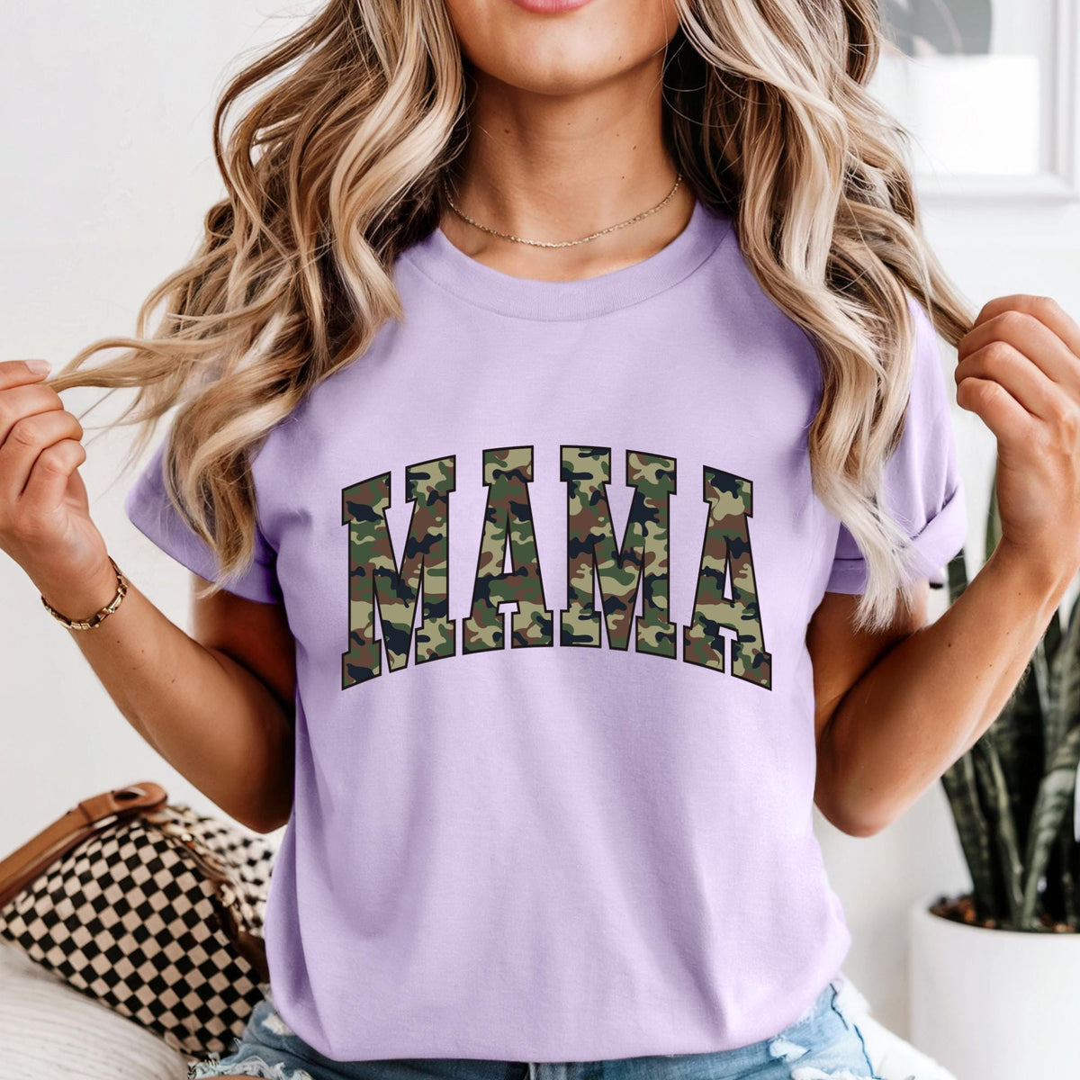 Camo Mama Varsity Mother’s Day Comfort Colors® T-Shirt