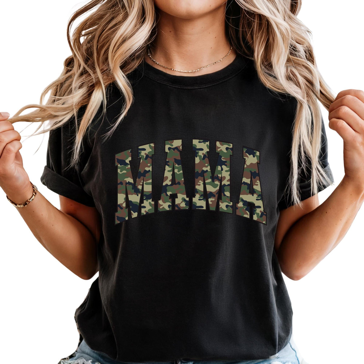 Camo Mama Varsity Mother’s Day Comfort Colors® T-Shirt