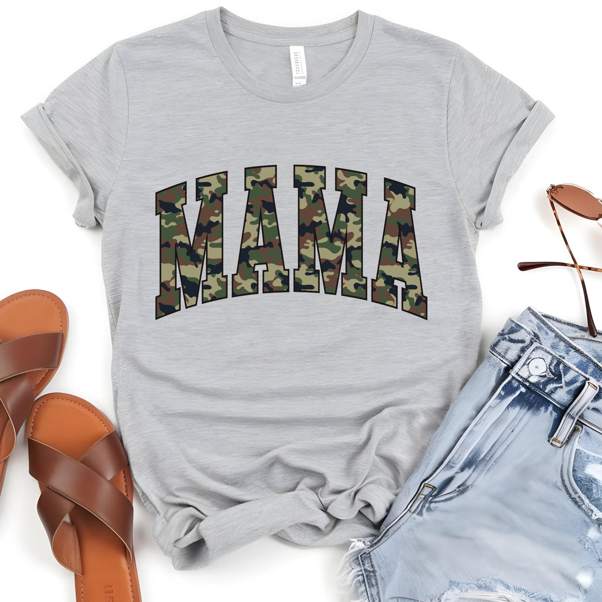 Camo Mama Varsity Mother’s Day Comfort Colors® T-Shirt