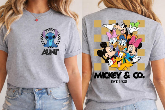 Custom Mickey & Friends Shirt, Vintage Checkered Magic Kingdom Family Matching Trip Tee, Disney Family Vacation Shirts