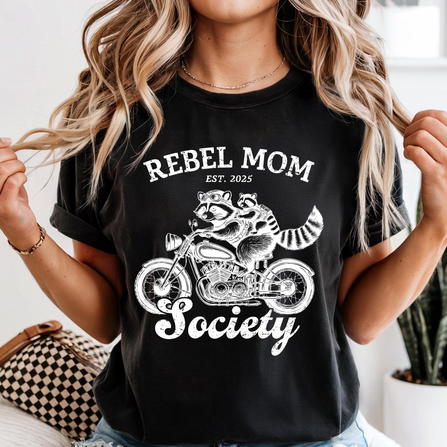 Custom Rebel Mom Society Shirt Comfort Colors® Mama Mini Raccoon Shirts Mothers Day Gift For Mama