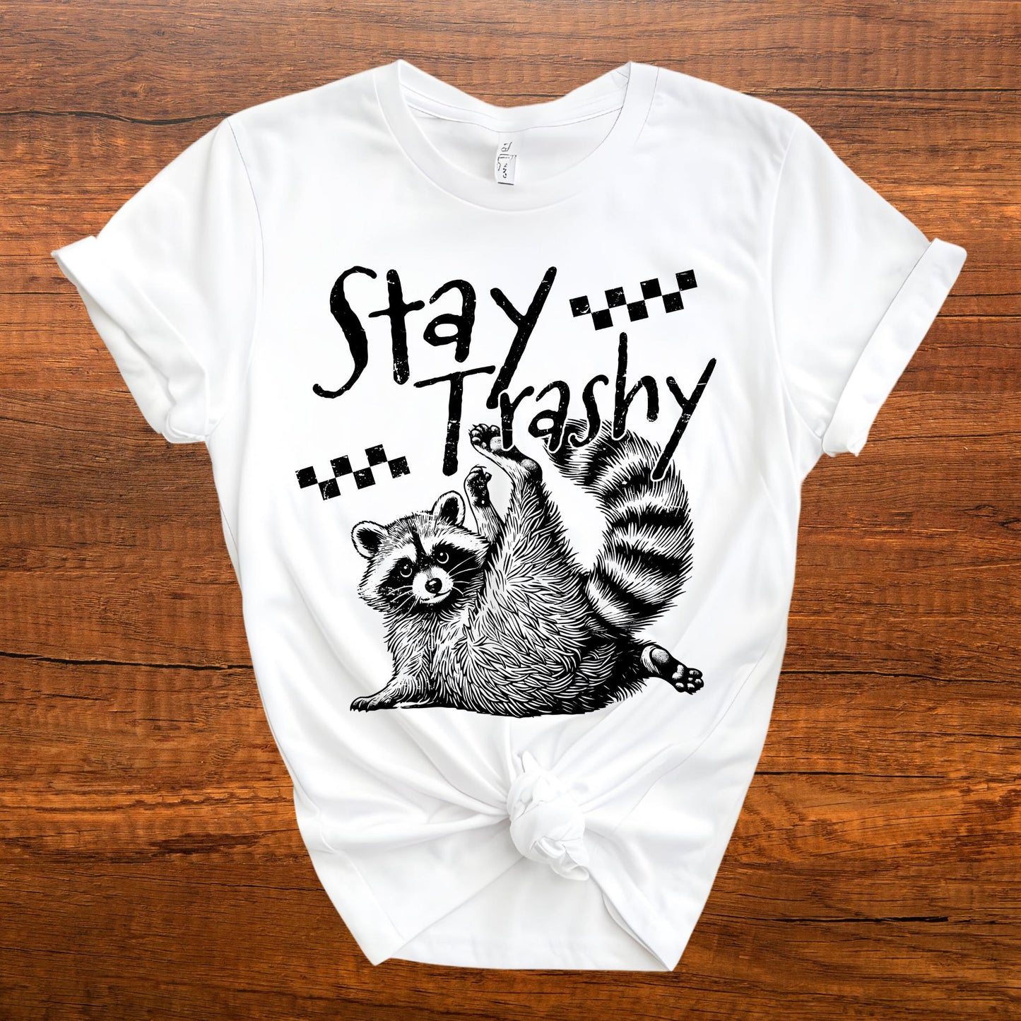 Stay Trashy Raccoon Shirt, Funny Meme Raccoon T-Shirt, Retro Animal Graphic Tee, Raccoon Lover Gift, Funny Mom Life Shirt