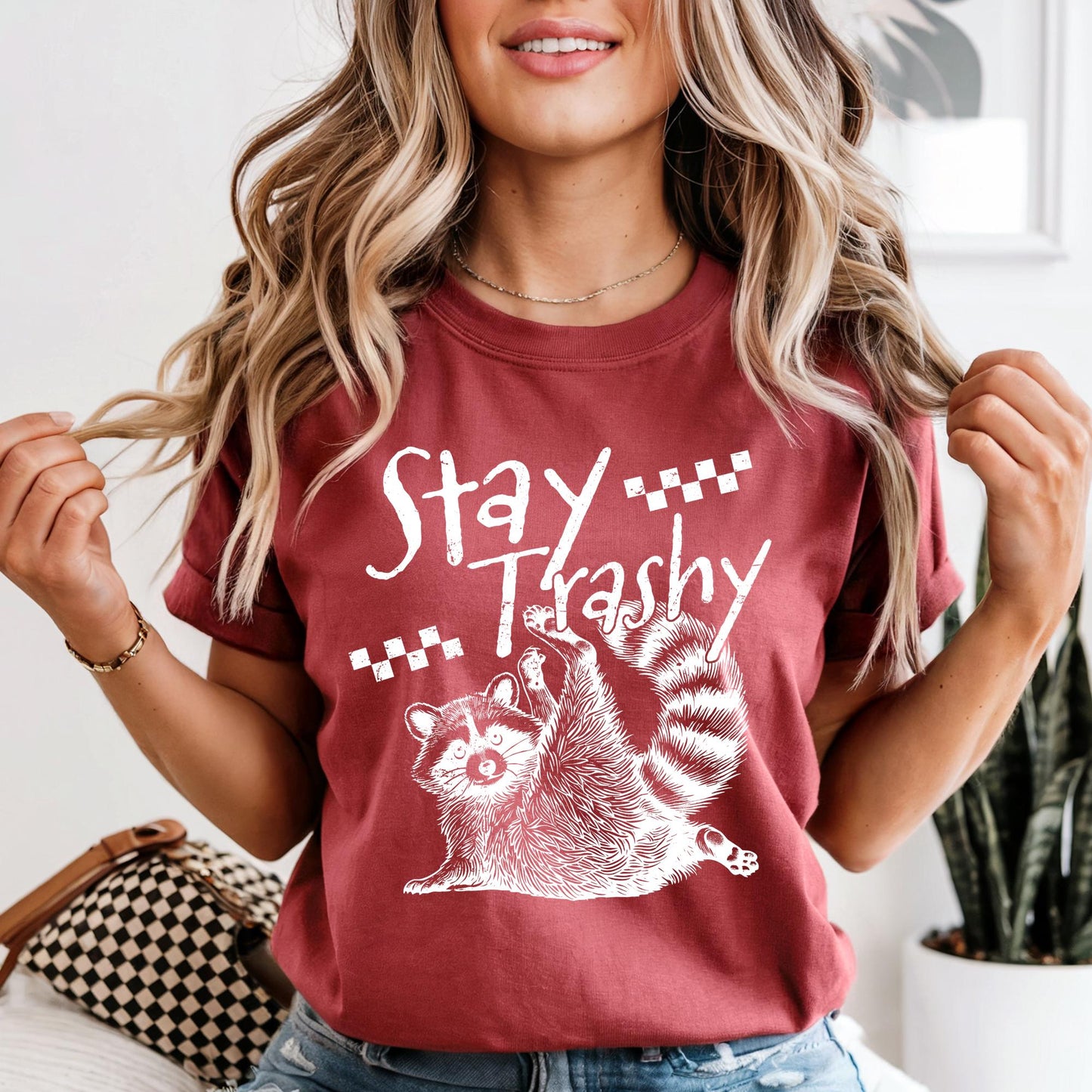 Stay Trashy Raccoon Shirt Comfort Colors® Funny Meme Raccoon Tshirt Mom Life Shirts