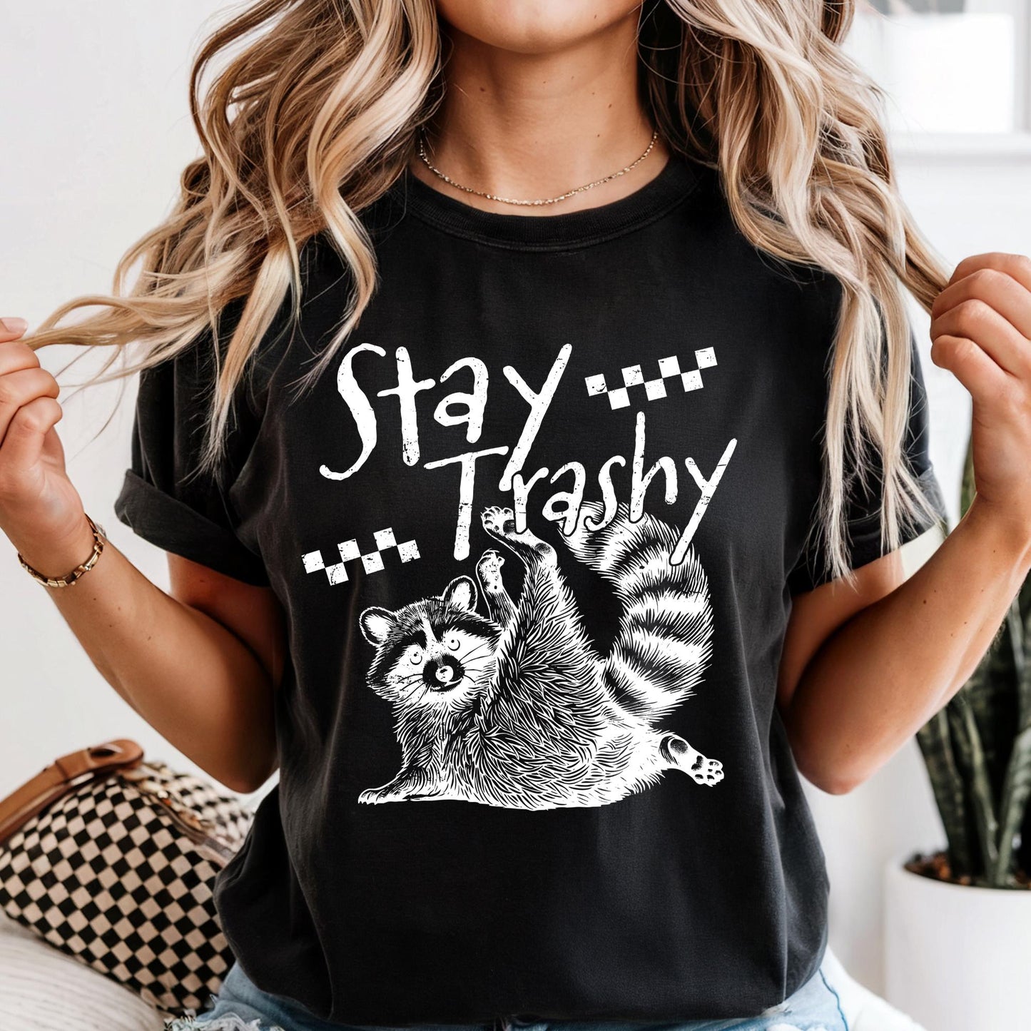 Stay Trashy Raccoon Shirt Comfort Colors® Funny Meme Raccoon Tshirt Mom Life Shirts