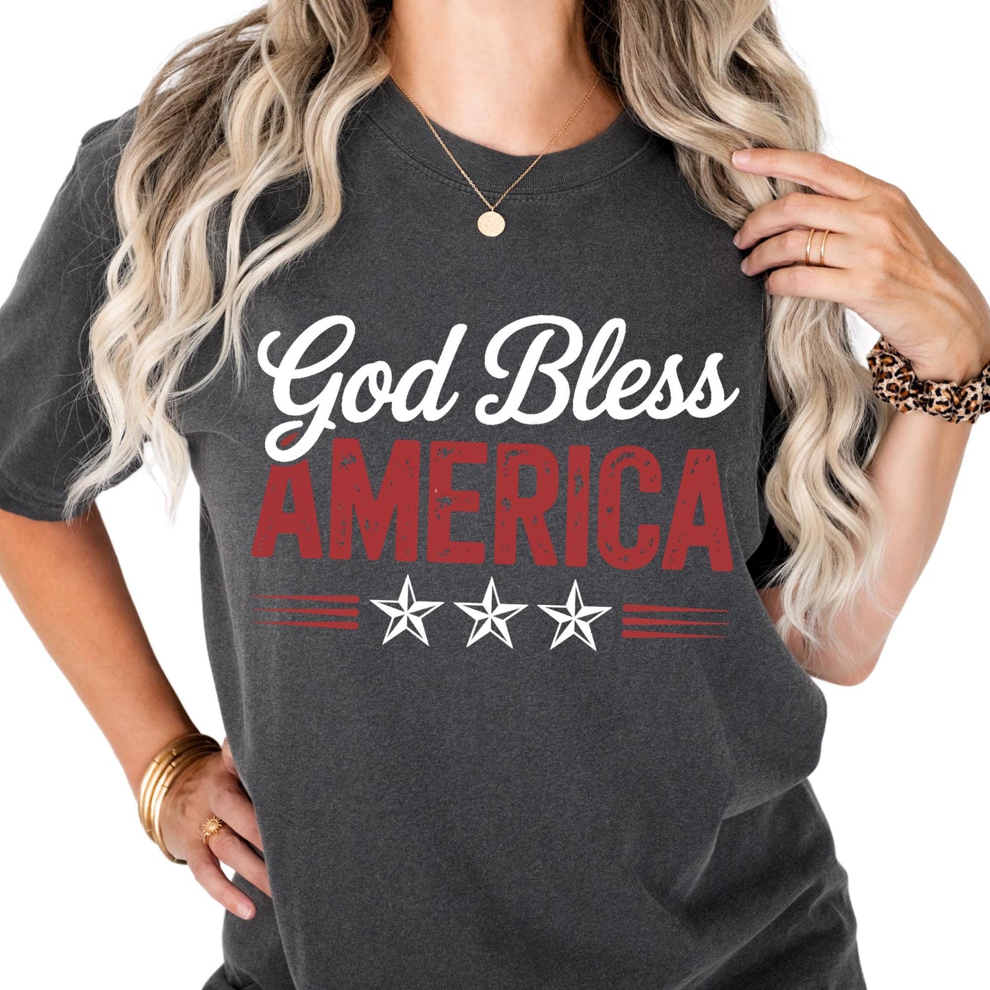 God Bless America Shirt Comfort Colors® Christian 4th of July Shirt, 4th of July Tshirt, Fourth of July Shirt