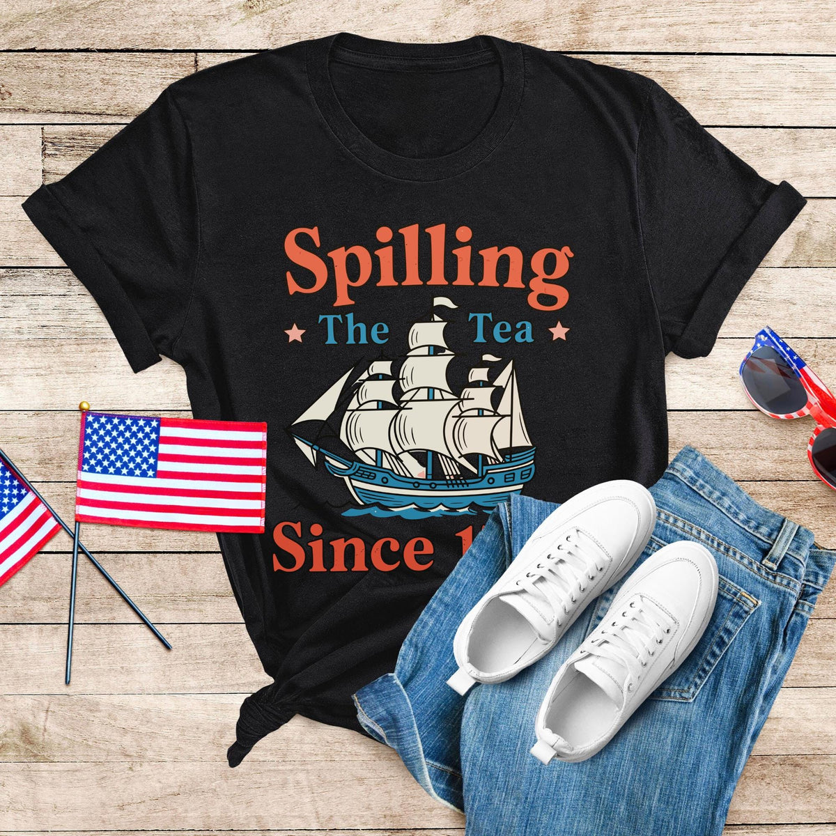 Spilling The Tea Since 1773, 4th of July Party TShirt, Spilling the Tea, Usa Patriotic Tee