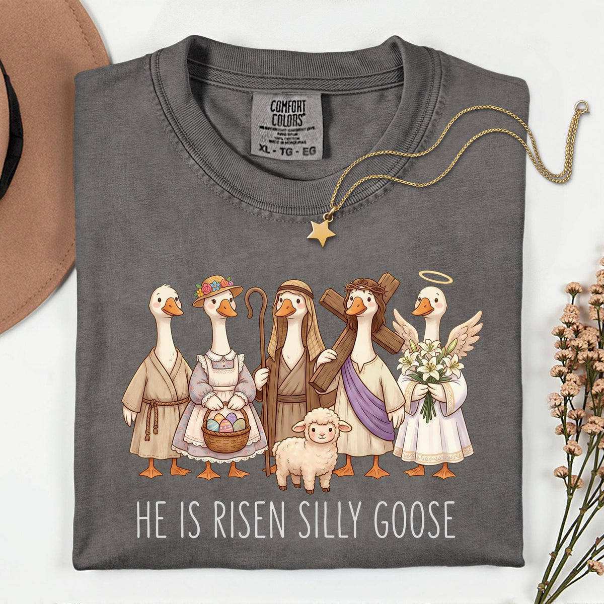 He Is Risen Silly Goose Christian Easter Comfort Colors® T-Shirt