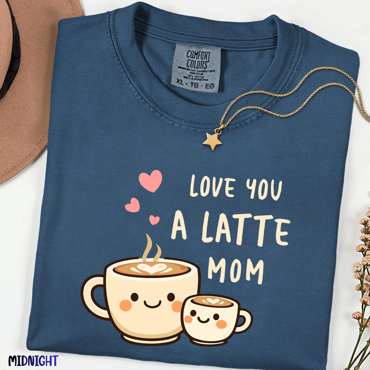 Comfort Colors® Love You A Latte Mom Shirt, Cute Coffee Mom Tee, Mothers Day Gift, Aesthetic Mama Shirt, Coffee Lover Mom Tee