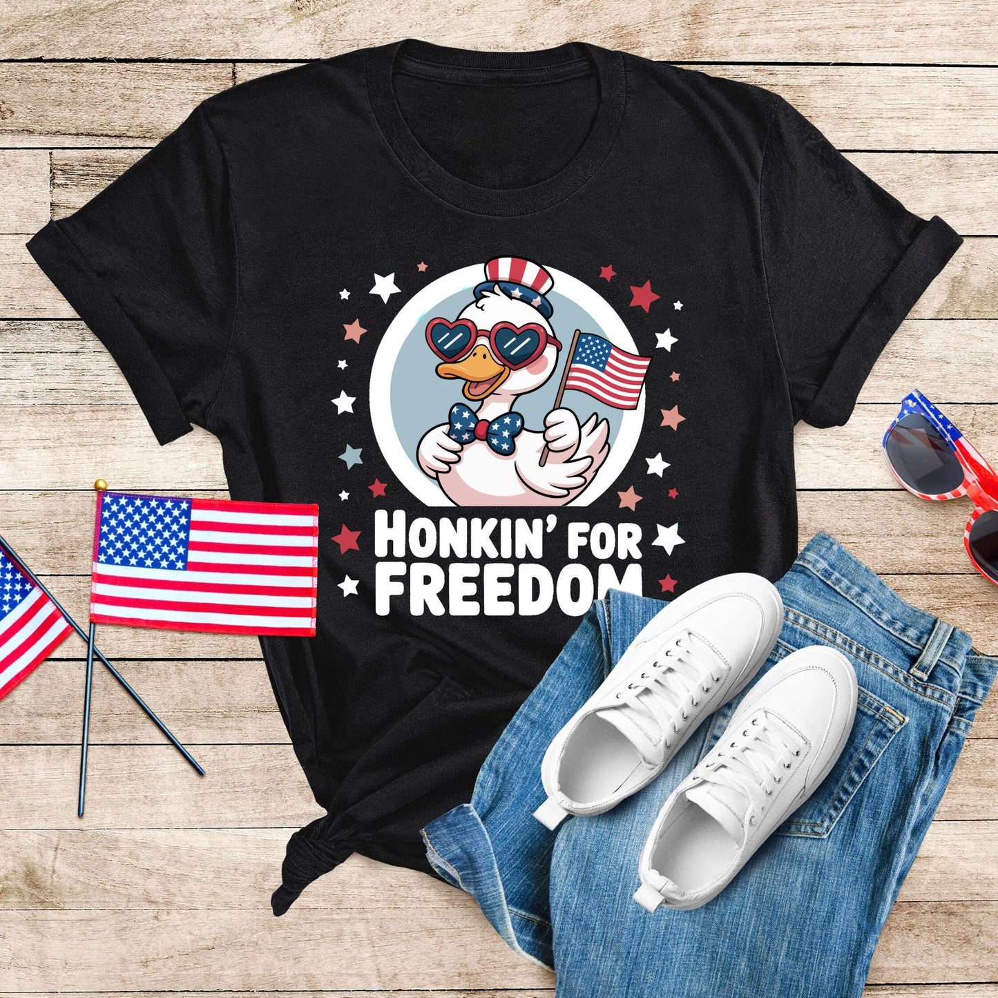 Honkin For Freedom Goose Shirt - 4th of July Independence Day Shirts