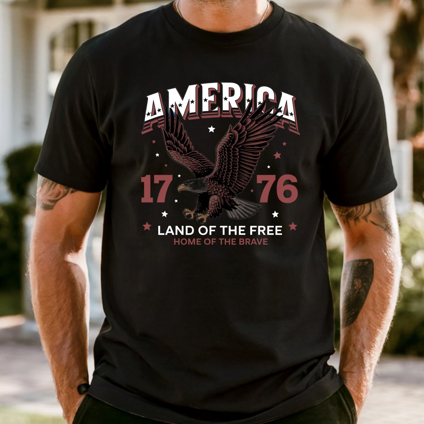 Comfort Colors® Patriotic Eagle Tee – Red White & Blue 4th of July Shirt
