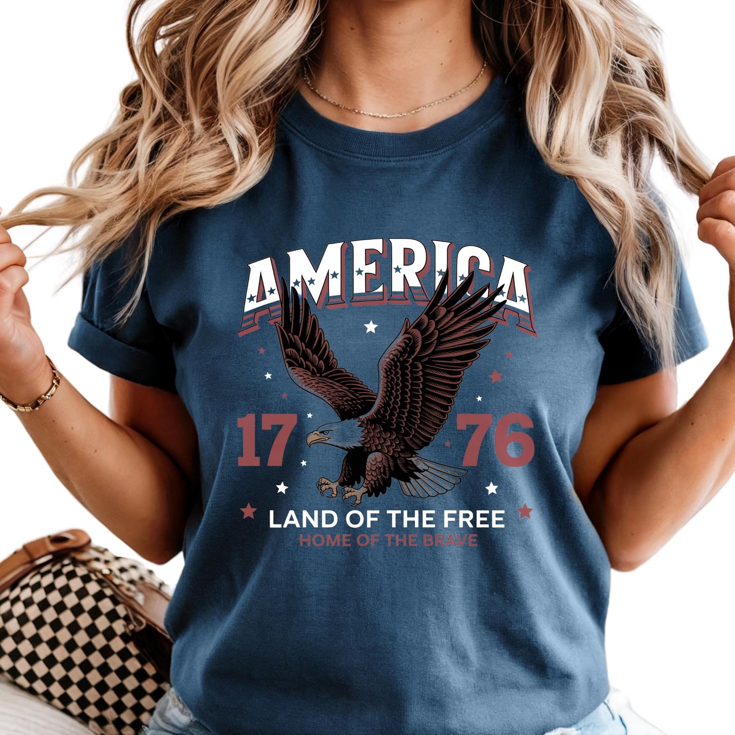 Comfort Colors® Patriotic Eagle Tee – Red White & Blue 4th of July Shirt