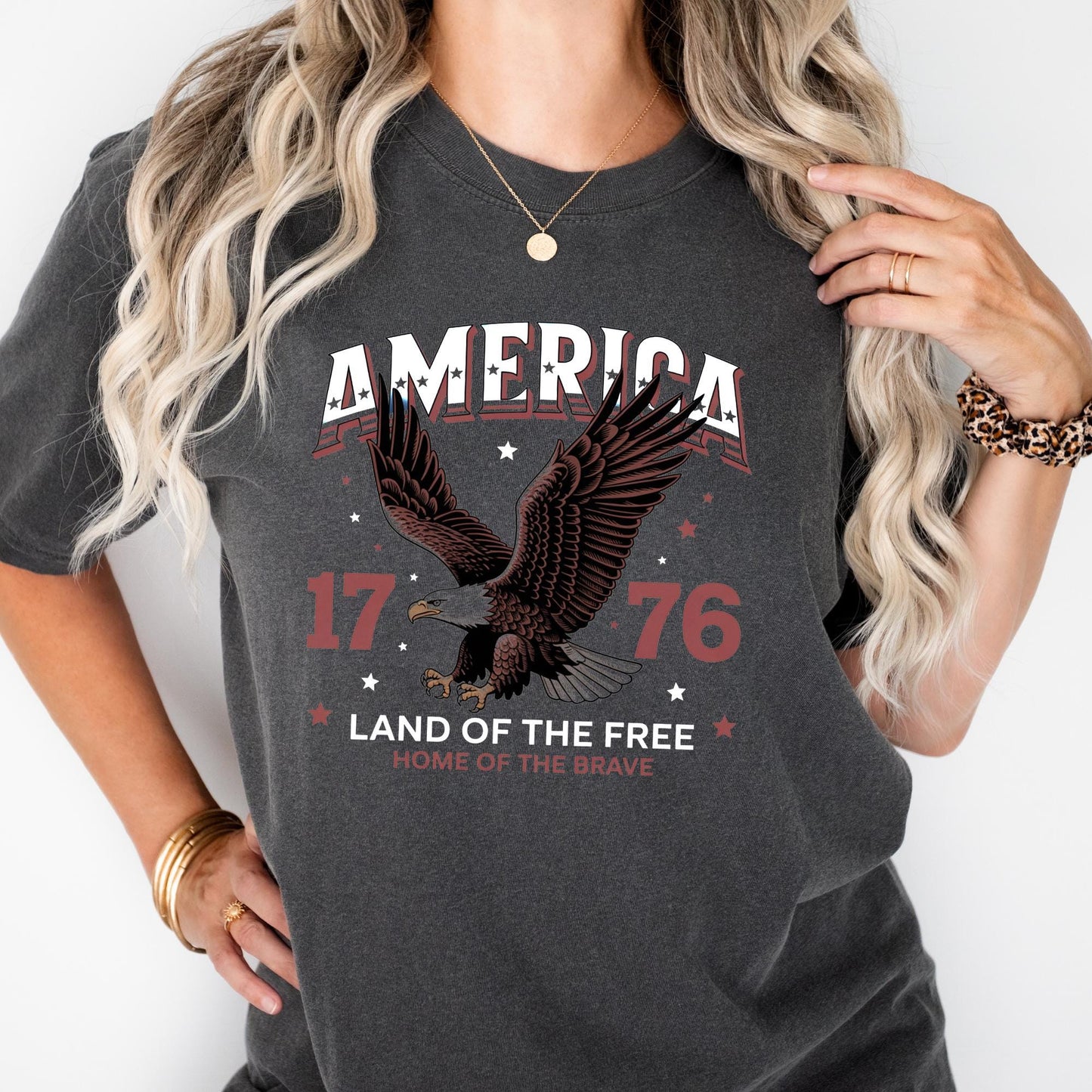 Comfort Colors® Patriotic Eagle Tee – Red White & Blue 4th of July Shirt