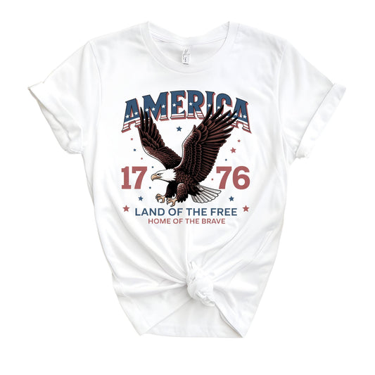 America Shirt, Land of The Free Home of The Brave 1776 T-shirt, Independence Day Gift