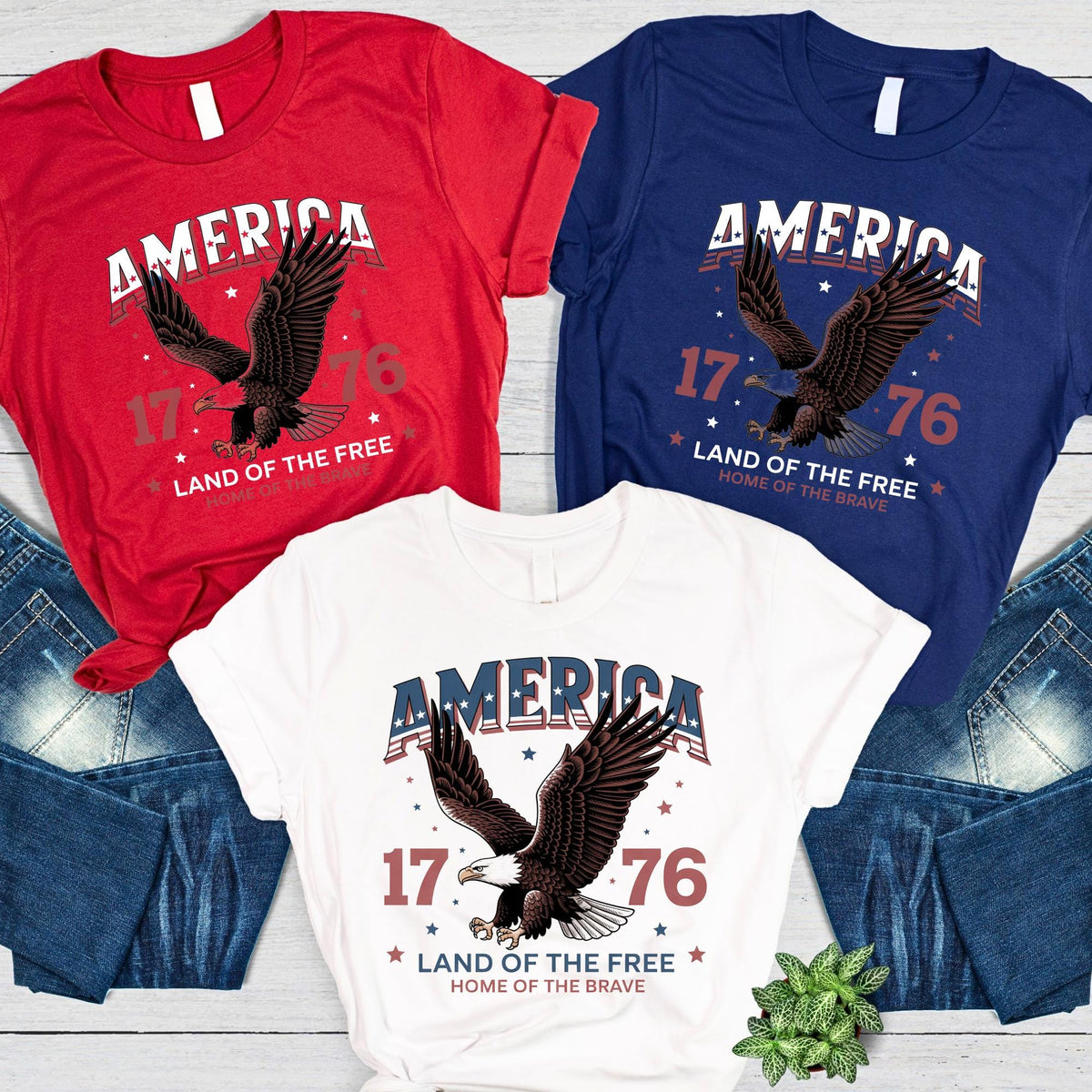 Land of the Free Home of the Brave 1776 T-Shirt