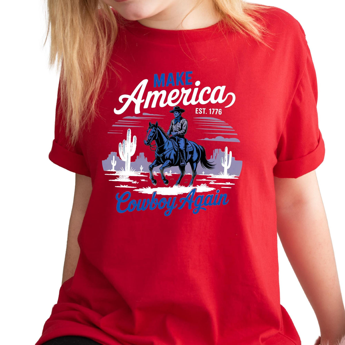 Make America Cowboy Again Western 4th of July T-Shirt
